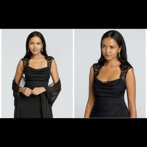 ♥️Black lace keyhole dress✨